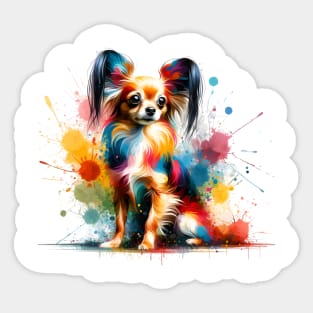 Russian Toy Dog in Colorful Abstract Splash Art Sticker